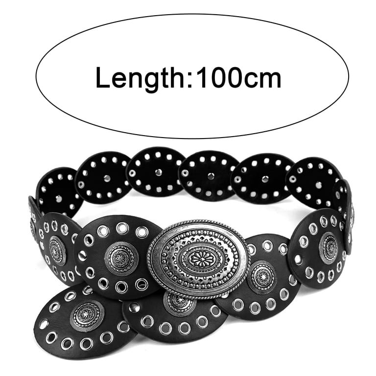 NIBOLOG Women Belt Round Buckle Wide Eyelets Faux Leather  display picture 2