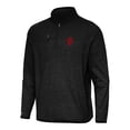 thumbnail image 2 of Men's Antigua Heather Black Indiana Hoosiers Certain Tri-Blend Quarter-Zip Top, 2 of 3