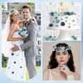 thumbnail image 7 of 20 Pcs Artificial Flowers Combo Fake Silk Peony Flower Heads Bulk Handmade Rose Heads for Wedding Bouquet Arrangements Floral Backdrop Bridal Shower Birthday Party Decor Blue, 7 of 7