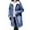Deep Blue, variant on Women'S Winter Faux Fur Collar Long Denim Coat Trucker Jacket Light Blue S