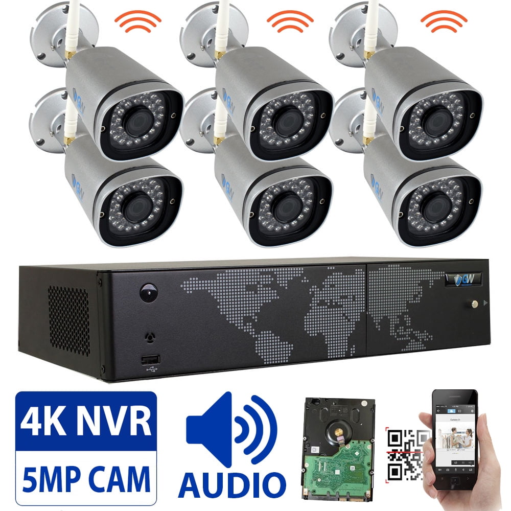 5-Megapixel Video & Audio Wireless Security Camera System 8CH 4K NVR ...