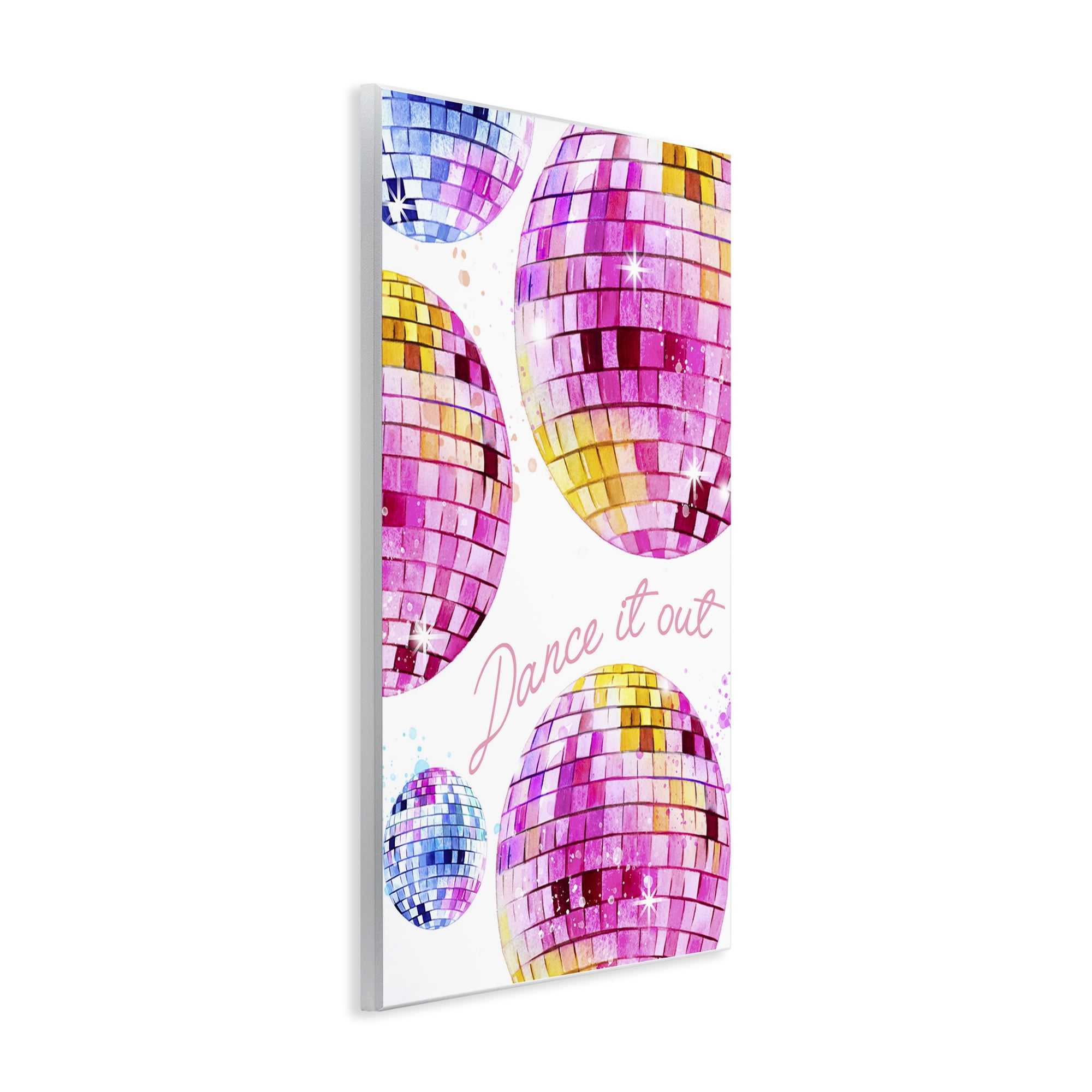 Stupell Industries Dance It Out Disco Balls Typography Painting Unframed Art Print Wall Art, 10 x 15