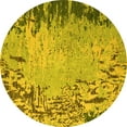 thumbnail image 1 of Ahgly Company Machine Washable Indoor Round Abstract Yellow Modern Area Rugs, 8' Round, 1 of 4