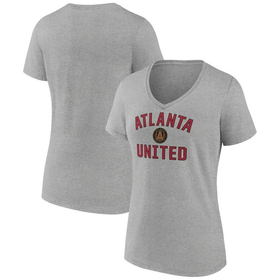 Women's Gray Atlanta United FC Victory Arch Logo V-Neck T-Shirt