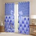 thumbnail image 2 of Feelyou Princess High Heel Curtains Pack of 2 (42x84 Each), Cartoon Ribbon Bowknot Curtains Blackout, Sequin Print Diamond Bedroom Curtains, Curtains and Drapes Home Decor, 2 of 6