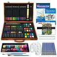 thumbnail image 2 of Shuttle Art 118 Piece Deluxe Art Set, Art Supplies in Wooden Case, Painting Drawing Art Kit with Acrylic Paint Pencils Oil Pastels Watercolor Cakes Coloring Book Watercolor Sketch Pad for Kids Adults, 2 of 4