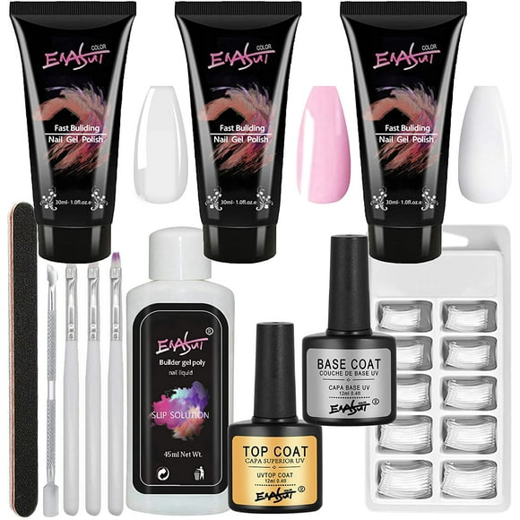 SURJDE 12Pcs 30ml Polygel Set Nail Builder Varnish Quick Builder Nail Extension Kit Hard Gel Camouflage UV LED Lacquer
