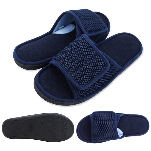 Algodón Con Coral para Hombre Casa Con Suela TPR para Todas Las Estaciones (azul Marino XL)