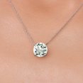 thumbnail image 3 of Gem Stone King 14K White Gold Green Prasiolite Pendant Necklace for Women | 3.07 Cttw | Gemstone Birthstone | Round 10MM | With 18 inch Chain, 3 of 6