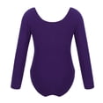 thumbnail image 4 of Zaldita Kids Girls Long Sleeve Ballet Leotard Dance Bodysuit Gymnastics Unitard Bodysuit Dancewear Purple 3, 4 of 7