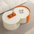 thumbnail image 3 of Modern Round Nesting Coffee Table for Small Space, No Assembly, Extendable|White, 3 of 10