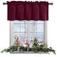 thumbnail image 2 of JIUZHEN Rod Pocket Semi Blackout Valance Curtain for Bedroom Living Room RV, Solid Window Top Treatment Light Blocking Drapes for Home Decor, Burgundy, 60 x 18 Inches, 1 Panel, 2 of 7