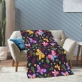 thumbnail image 4 of XMXT Throw Blanket, Green Leafy Colorful Butterfly Flannel Blanket for Bed Sofa, 50 x 70 inches, 4 of 9