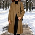 thumbnail image 7 of Levmjia Women's Plus Size Longline Wool Look Coat Single Breasted Notched Lapel Pocket Casual Loose Fit Winter Jacket, 7 of 7