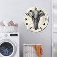 thumbnail image 7 of ZXCXRQFa Elephant Animal Watercolor Wood Wall Clock Silent Non-Ticking Kitchen Desk Clock Battery Operated Analog Decorative Round Clocks 10 in Garden Home Decor, 7 of 7