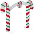 thumbnail image 3 of Northlight Lighted Double Candy Cane Archway Outdoor Christmas Decoration - 7' - Warm White, 3 of 6