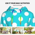 thumbnail image 4 of Honeii Aqua And White Polka Dot Pattern Womens Oversized Hoodies Long Sleeve Sweatshirts Pullover Fall Outfits with Pocket-Medium, 4 of 7