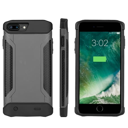 LNKOO For iPhone 6 6s 7 8 plus 4000-5000mAh Waterproof Shockproof Battery Case;Slim External Rechargeable Protective Portable Charging External Battery Backup Armor Case Charger Power