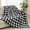 Black/White Plaid, variant on Checkered Throw Blanket Twin Size for Couch and Bed, Luxurious Fleece Blanket with Checkerboard Grid Home Decor, Soft Cozy Orange and White Warm Blankets for Spring, 60"x80"