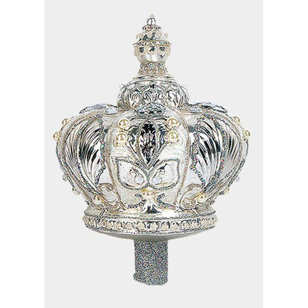 Silver Crown Polish Mouth Blown Glass Christmas Tree Topper Walmart