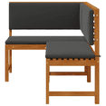 thumbnail image 4 of vidaXL Garden Corner Bench with Cushions 140x100x91 cm Solid Wood Acacia, 4 of 5