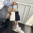 thumbnail image 6 of Women Fashionable Shoulder Bag Large Capacity Retro Flannel Handbag Clip Crossbody Bag Travel Shopping Work Shoulder Bag (Black), 6 of 10