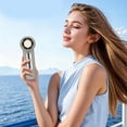 thumbnail image 5 of Studded Handheld Fan Usb Rechargeable Portable Powerful Airflow Long Battery Life Silver, Hand Fan Rhinestone Embellished Powerful Airflow Usb Rechargeable Compact & Portable Multiple Fan Speeds, 5 of 6