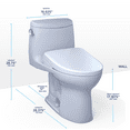 thumbnail image 2 of Toto MW6044736CEFGA-01 1.28 GPF Ultramax II Washlet Plus S7A Toilet with Auto Flush, No.01 Cotton, 2 of 5