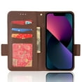thumbnail image 6 of Wallet Case for iPhone 15 Card Slots Holder Kickstand Flip Case, Lychee Pattern PU Leather Shockproof Cover with Magnetic Clasp Drop Resistant Phone Case, Brown, 6 of 9