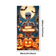 thumbnail image 2 of Bannière Décorative d'Halloween Design Effrayant Squelette de Citrouille pour Fête d'Halloween Maison Hantée Déco d'Automne, 2 of 5