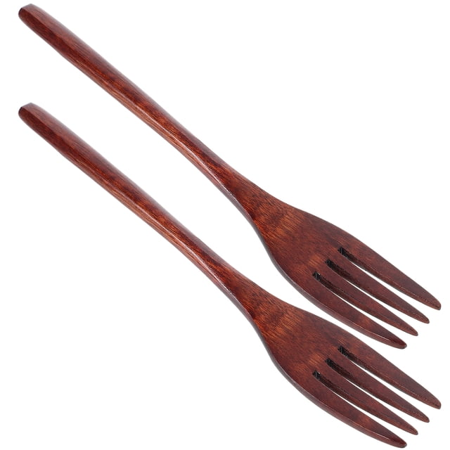 2 Tenedores de madera con mango largo, tenedores para mezclar y cocinar, tenedores de madera para utensilios de cocina