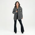 thumbnail image 4 of Women's Gameday Couture Black Los Angeles Rams Oversized Style's the Limit Micro-Rhinestone Stripe Washed Denim Button, 4 of 4