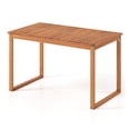 thumbnail image 4 of Acacia Wood Dining Table Outdoor, 4-6 Person Patio Table, Garden Furniture, Natural Finish, Slatted Tabletop, 49x27.5 inch, 4 of 9