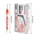 thumbnail image 4 of 10 Pack Long Tip Permanent Marker Pens for Drilling, Carpenter Marking Pens, Construction Hole Marker, 4 Color 3ml Ink for Wood, Metal, and Plastic, Red, 4 of 4