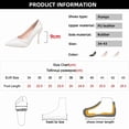 thumbnail image 6 of SCHUHLAND/SCHUHLAND Women's Glitter Pointed Toe Stiletto Pumps - Super High Heels, Elegant Bling Party Wedding Dress Shoes, Plus Size 43, Black/White/Nude, 6 of 16