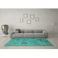 thumbnail image 3 of Ahgly Company Indoor Round Oriental Turquoise Blue Industrial Area Rugs, 5' Round, 3 of 4