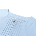 thumbnail image 6 of ZVNAΖH Men's 2-Piece Linen Set Keyhole Neck Long Sleeve Shirt & Wide Leg Pants Hawaiian Vacation Outfit Casual Beach Set, 6 of 8