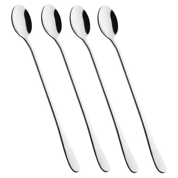 9-Inch Long Handle Iced Tea Spoon, Coffee Spoon, Ice Cream Spoon, Stainless Steel Stirring Spoons, Set of 4