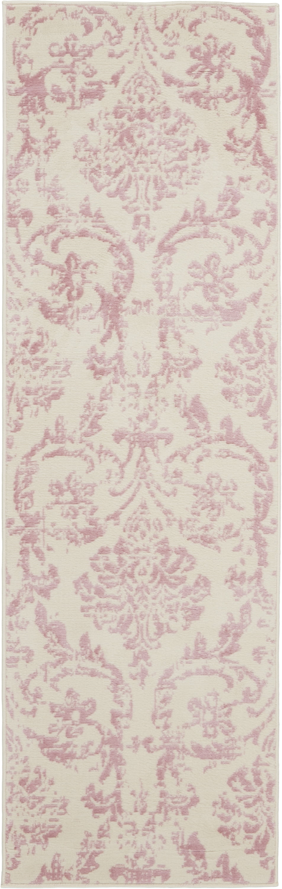 Nourison Bliss Vintage Farmhouse Ivory/Pink 2'3" x 7'3" Area Rug, (2' x 7')