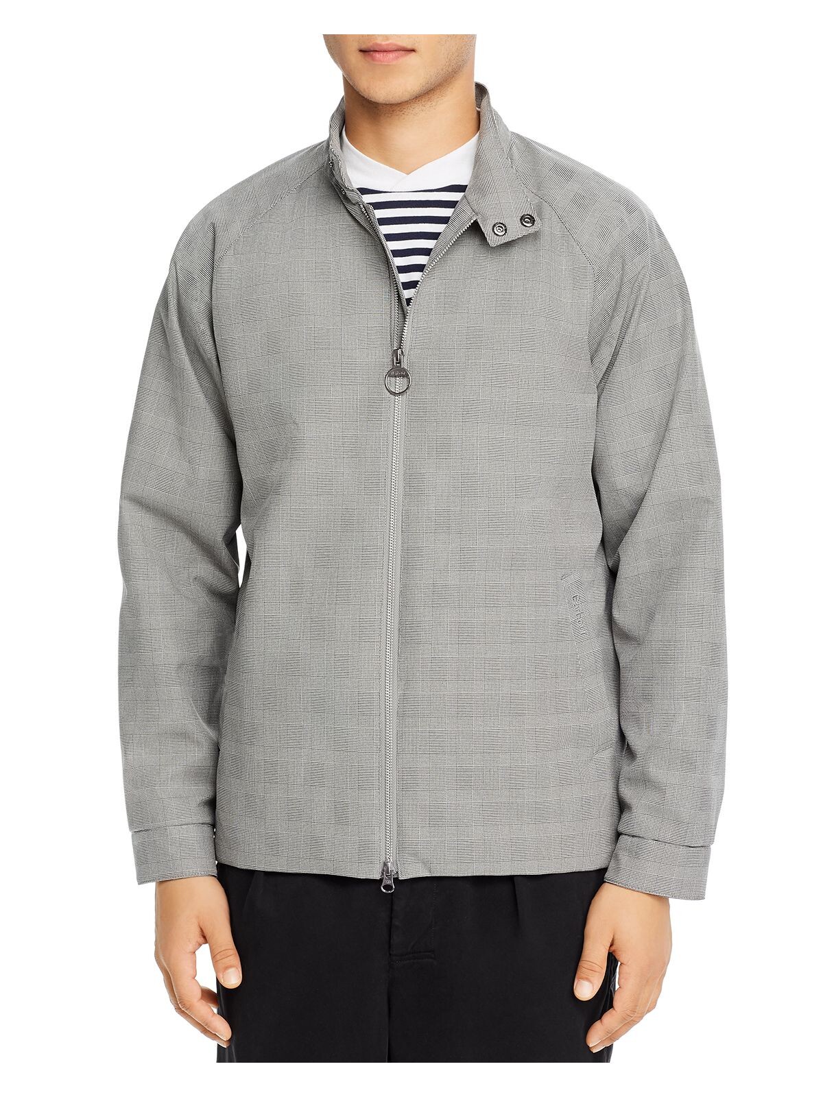 BARBOUR Mens Brigard Gray Houndstooth 