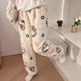 thumbnail image 3 of New Christmas KT Cat Cake KT MLD KRM  Cartoon Flannel Printed Thick Pajama Pants for Women Coral Fleece Autumn Winter Home  Casual Sleep Pants, Can Be Worn Outdoors, 3 of 10