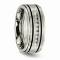 thumbnail image 5 of Grey Titanium Ring Band Wedding Black Diamond Round, 5 of 7