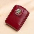 thumbnail image 5 of Genuine Leather Lipstick Bag with Mirror, Compact and Portable Makeup Organizer for Handbags, Available in Burgundy, Brown, Peacock Blue and, 5 of 10