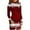 Wine, variant on Women's High-Neck Casual Long-Sleeved Printed Slim-Fit Christmas Vintage Dress for Holiday Parties and Elegant Events,Deep Red,M