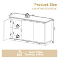 thumbnail image 3 of Classic Wooden Sideboard with Beaded Trim – Elegant Storage Cabinet featuring Push-to-Open Doors & Adjustable Shelves for Dining/Living Room Organization, 3 of 9