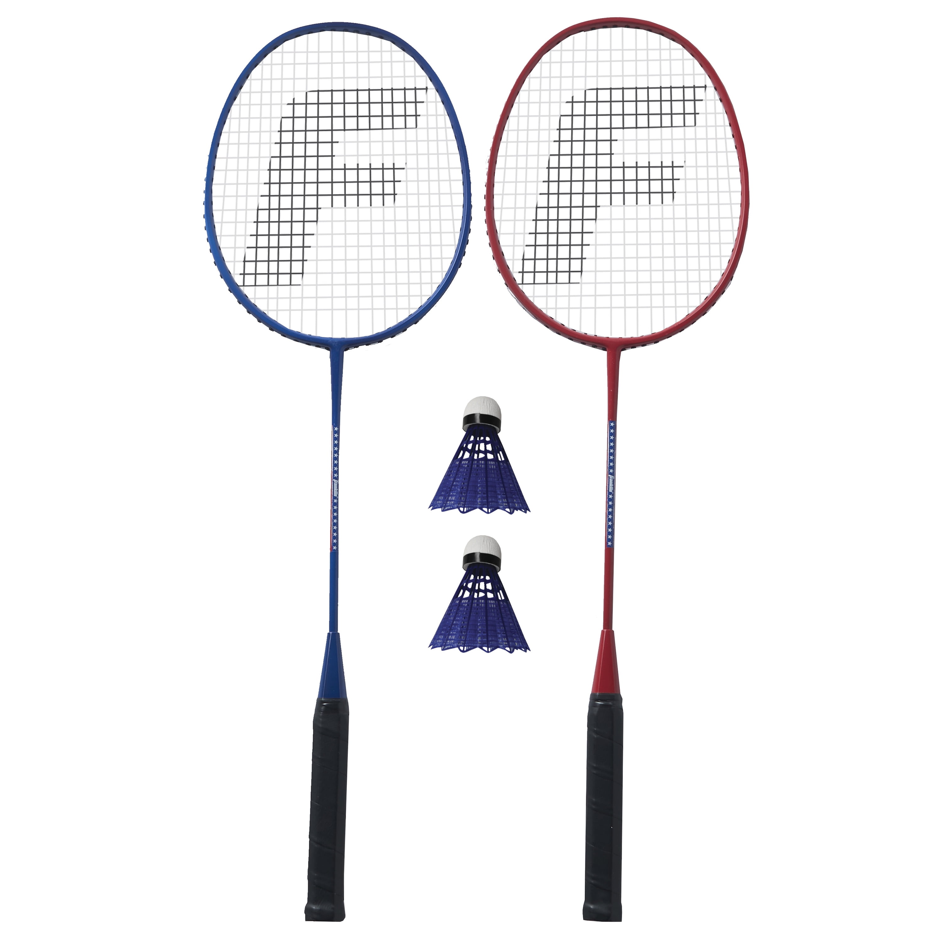 Net With Poles & Shuttlecocks Home Fum Game AU Cool Grays Badminton 4 x Racquet 