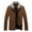 Yellow, variant on Men's Long Sleeve Faux Leather Turndown Lapel Mid-Length Jacket Solid Color Loose Thick Leather Coat Stand Collar Pocket Leather Coat Warm Windproof Coat