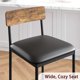 thumbnail image 4 of Set of 4 bar stools con footrest, pu forrado counter - height bar stools y backrests. suitable para kitchen island, apartment counter bar. fácil montaje, rustic brown., 4 of 5