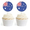 Global World Flag Party Collection, Round Cupcake Wrappers, Australia, 20-Pack, Olymics, Soccer, Football World Cup