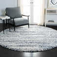 thumbnail image 2 of SAFAVIEH Hudson Jaden Striped Shag Area Rug, Ivory/Navy, 8' x 8' Round, 2 of 11